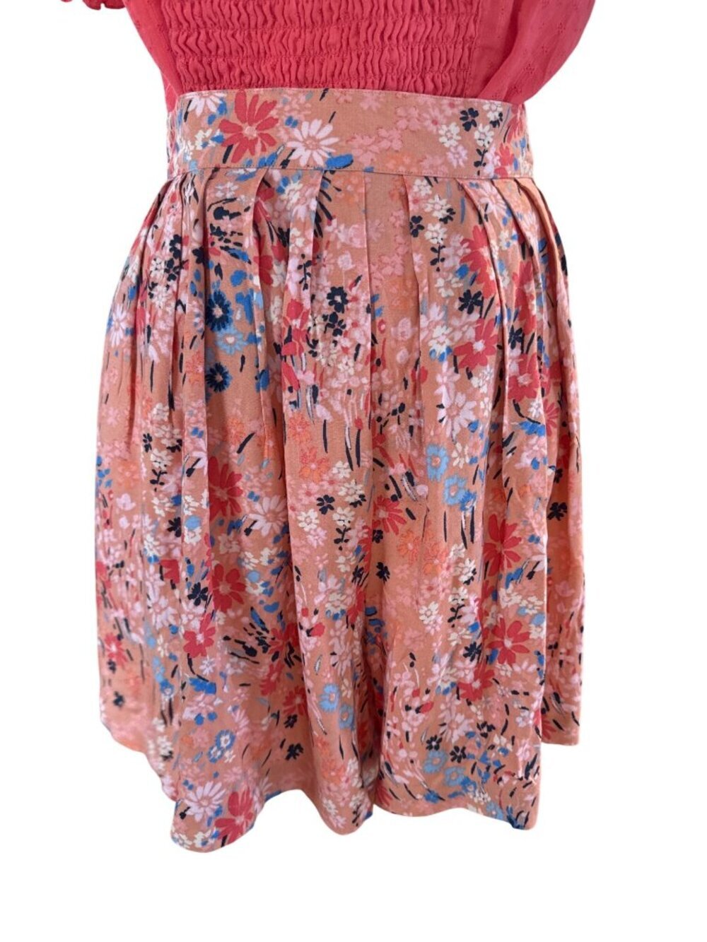 Jessica Simpson Floral Skort~Size XL~Peach Blue Pocketed Mini NWT L17 02 - Picture 3 of 9